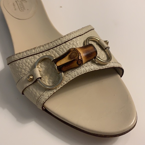 Gucci Authentic Size 39C EU (9.5 US) Genuine Leather Bamboo Buckle Sandals - Picture 9 of 9